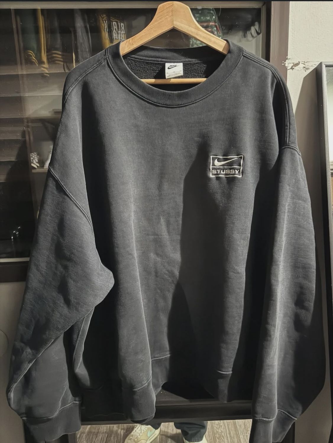 Nike  x Stussy Wash Crew Fleece Black • Pre-Owned [6079]