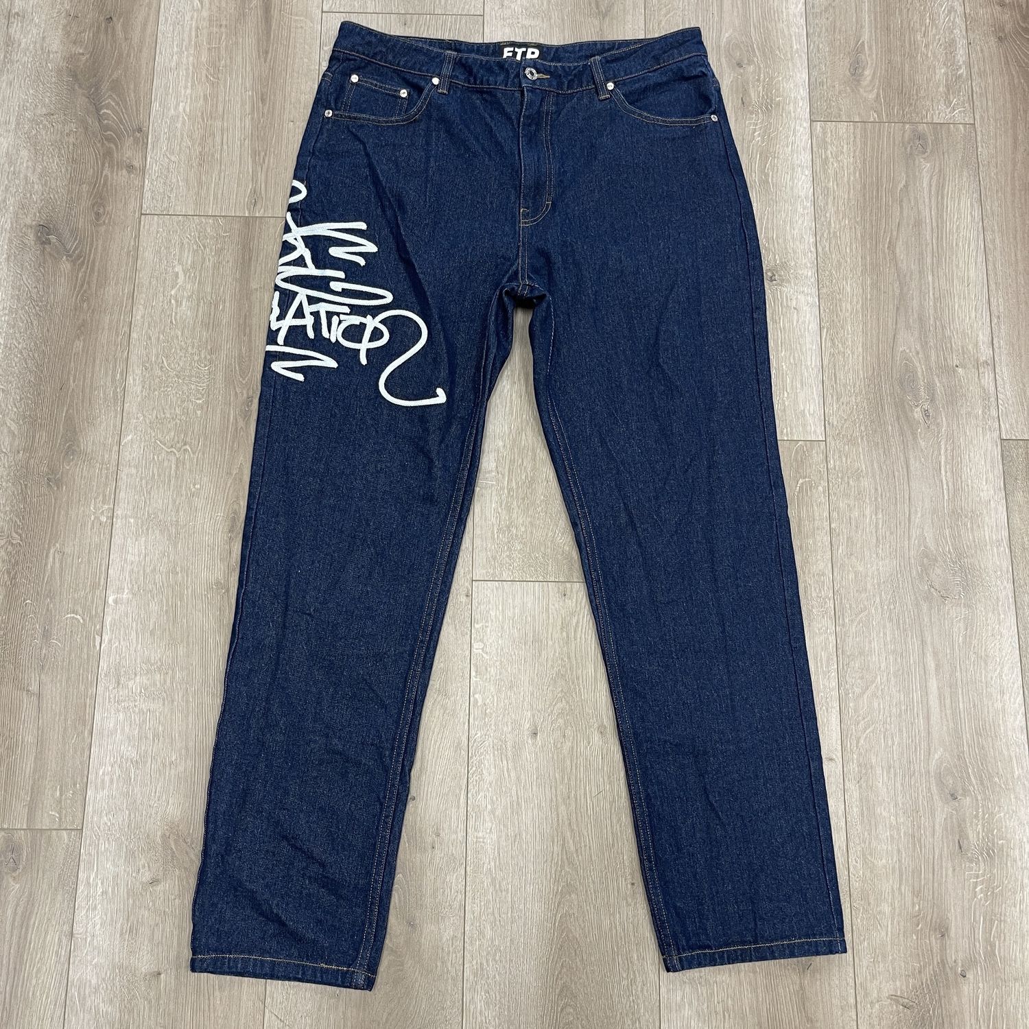 FTP Tag Denim Pant Indigo - Pre-Owned, Clothing Size: 36, Product Condition: Pre-Owned