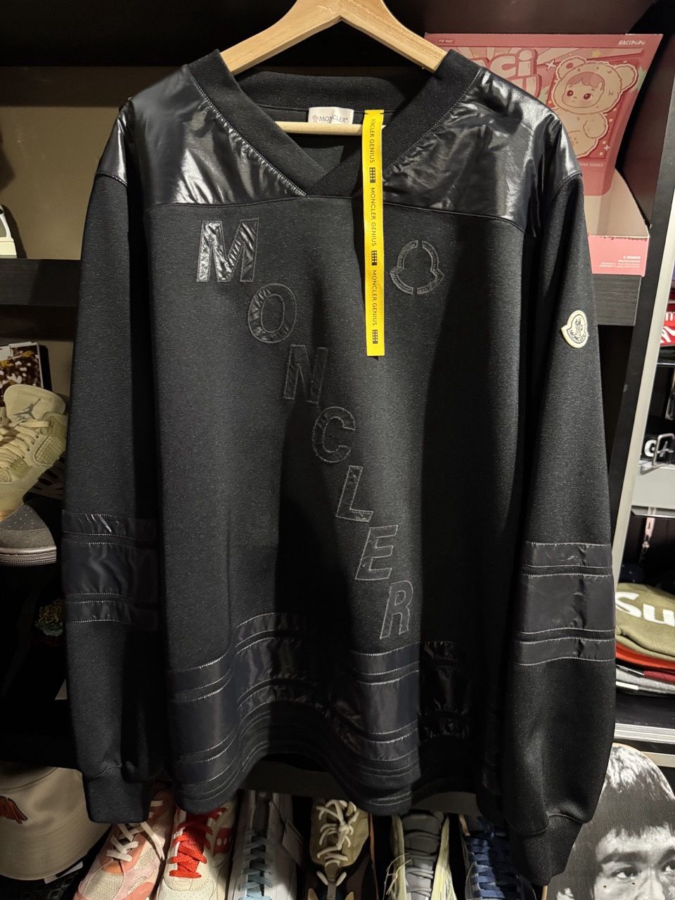 Moncler Hiroshi Fujiwara x Fragment Logo Hockey Shirt Black • Pre-Owned