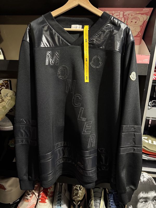 Moncler Hiroshi Fujiwara x Fragment Logo Hockey Shirt Black • Pre-Owned