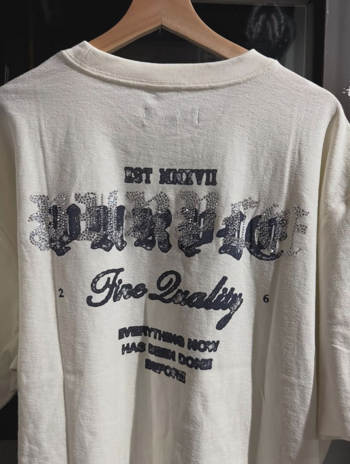 Purple Brand Graph Tee Beige Silver Rhinestone  • Brand New [6316]