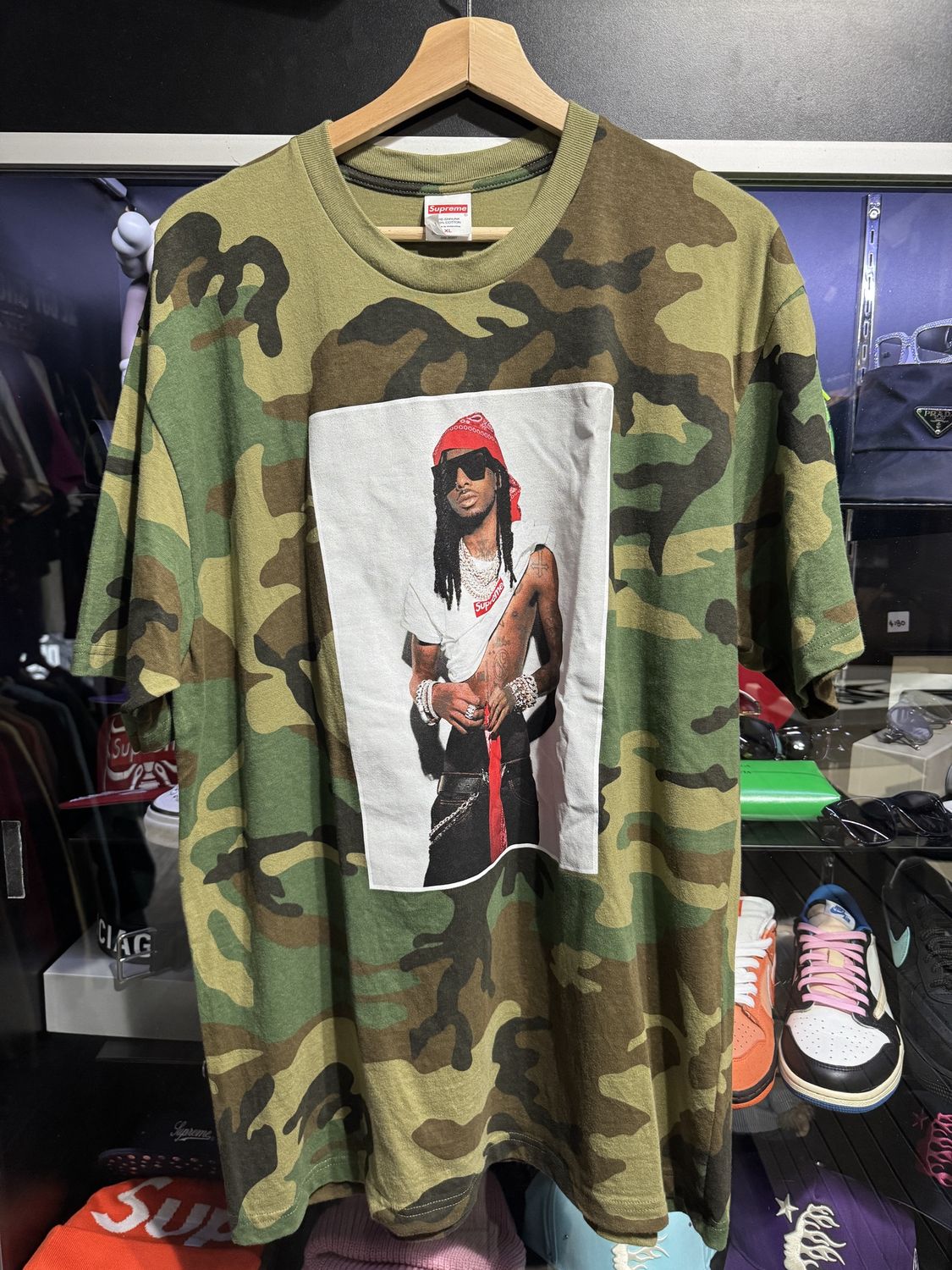Supreme Playboi Carti Tee Woodland Camo - Pre Owned