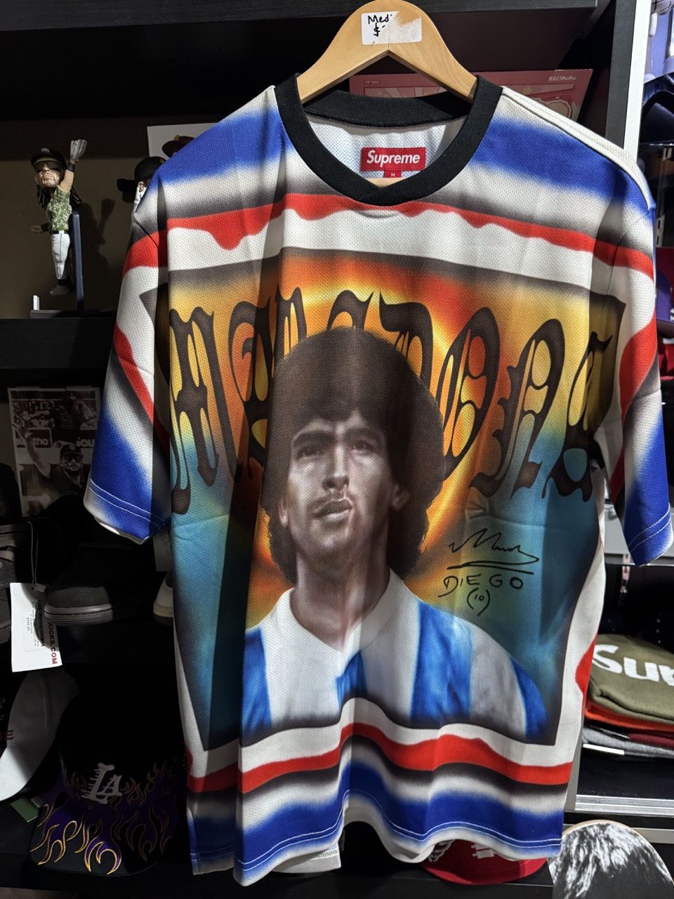Supreme Maradona Soccer Jersey Multicolor - Pre Owned, Clothing Size: M, Product Condition: Pre-Owned