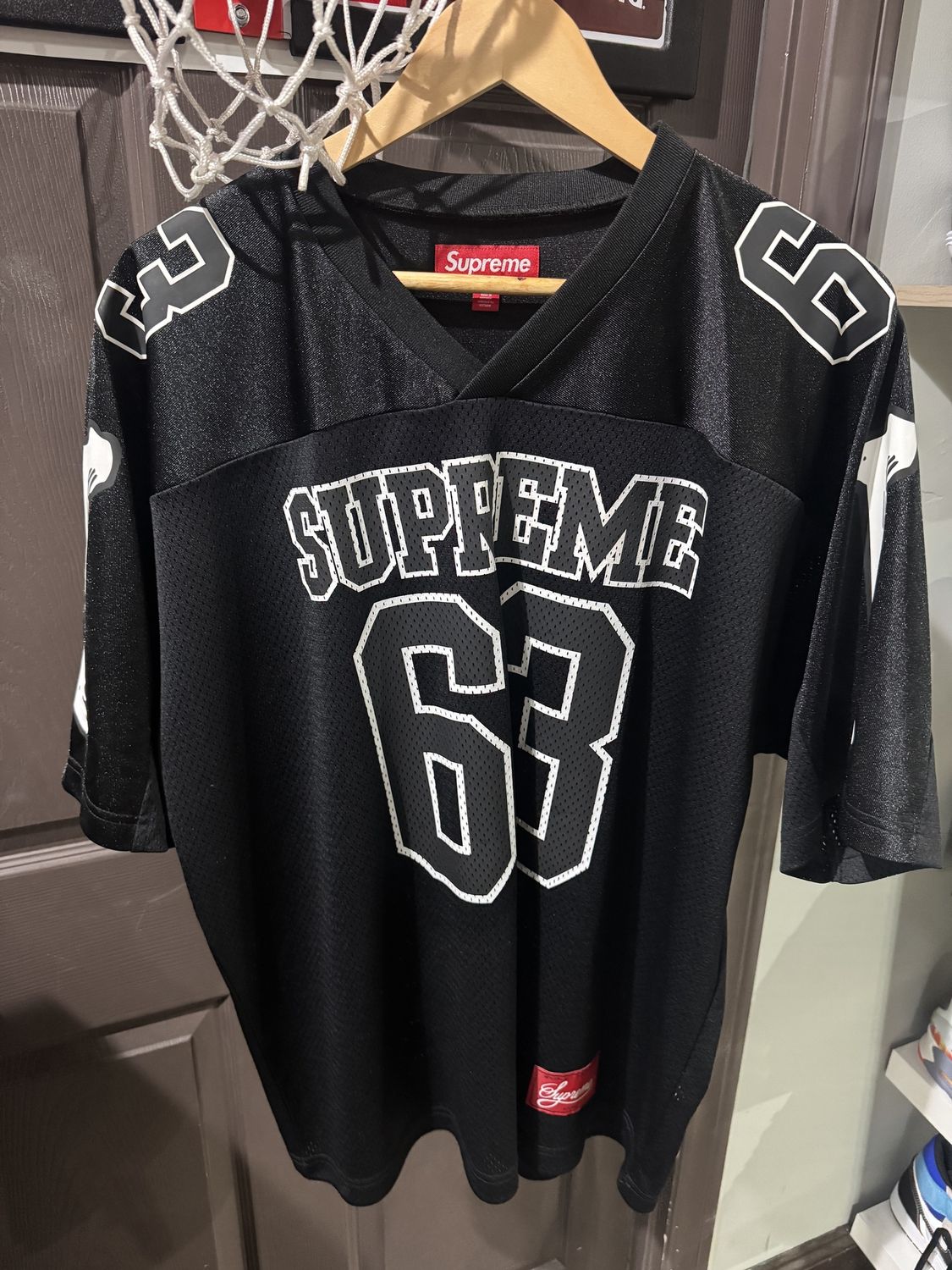 Supreme Bones Football Jersey Black [6565] - Brand New, Clothing Size: M, Product Condition: Brand New