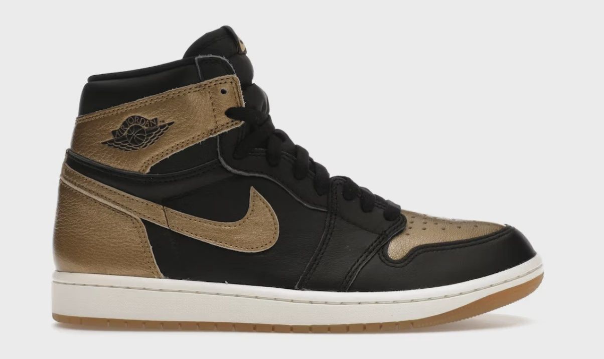Air Jordan 1 Retro High Original Black Metallic Gold • Brand New [0189]