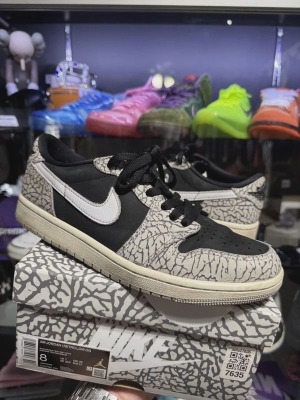 Air Jordan 1 Retro Low Original Black Cement • Pre-Owned [6723]