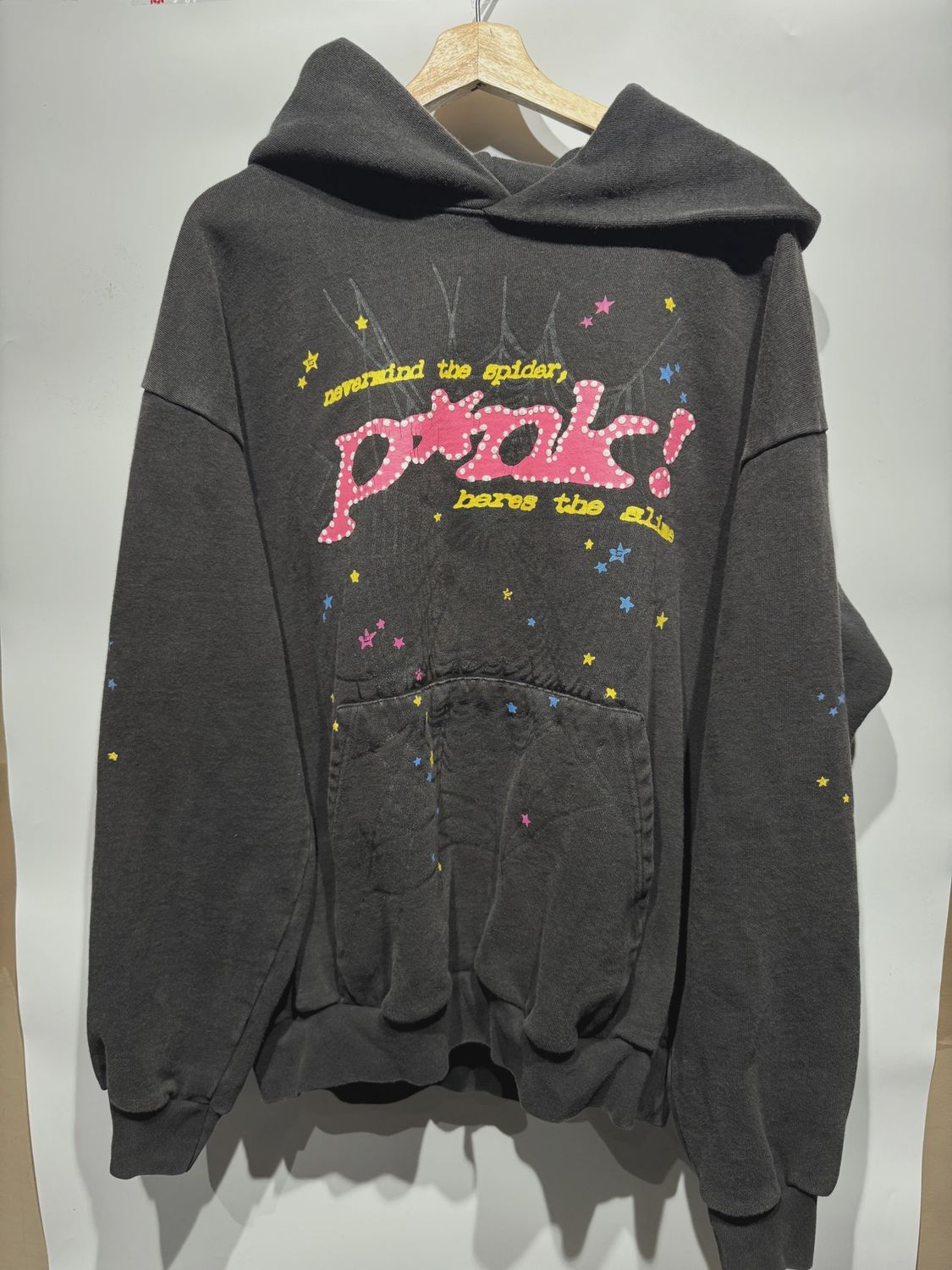 Sp5der P*NK Hoodie Black • Pre-Owned [9167]