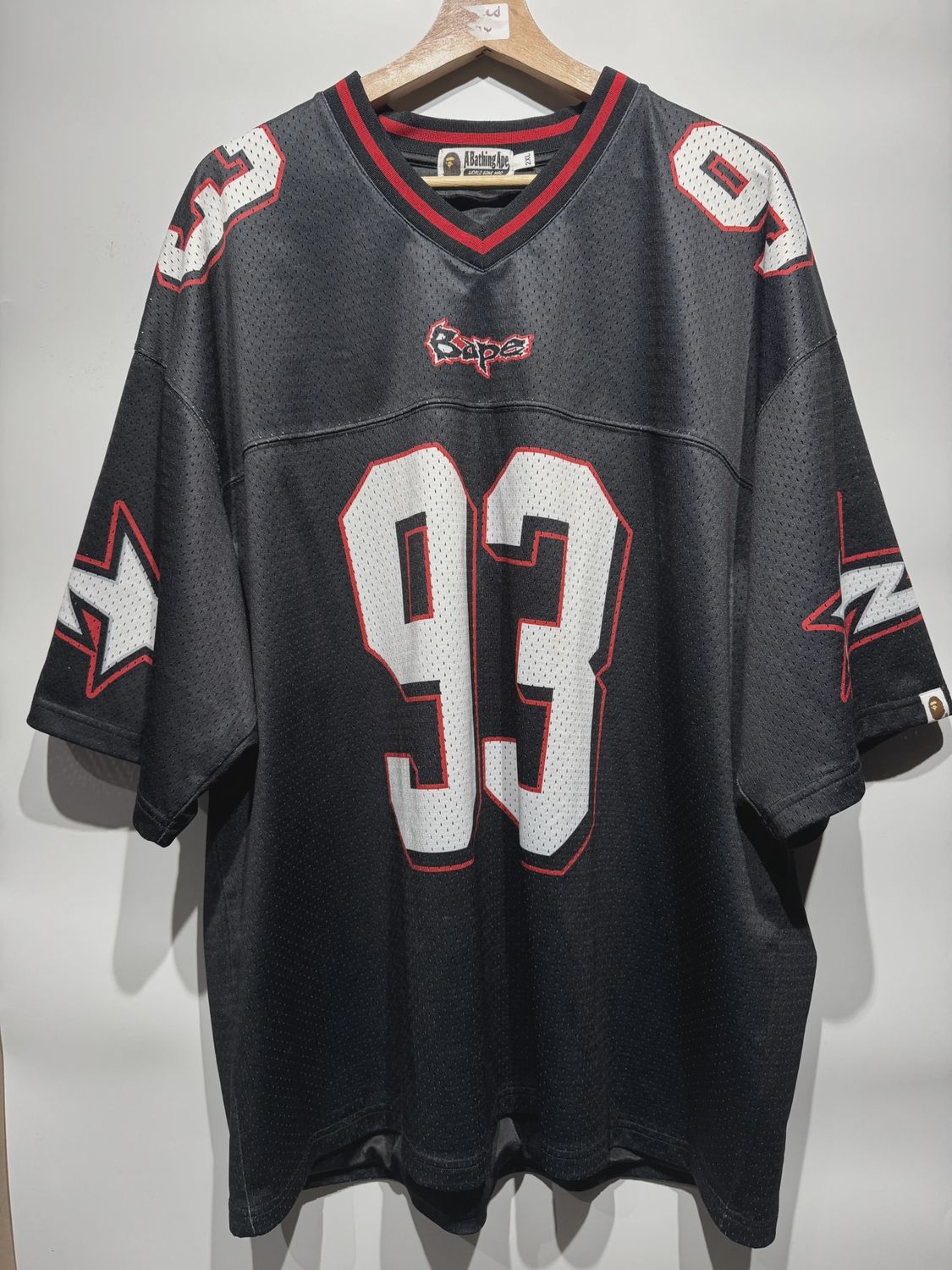 BAPE Football Relaxed Fit Tee Black • Pre-Owned [9441]