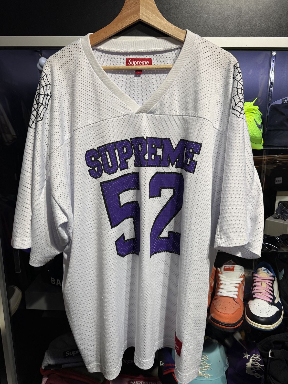 Supreme Spiderweb Football Jersey White / XXL - Pre Owned [3758]