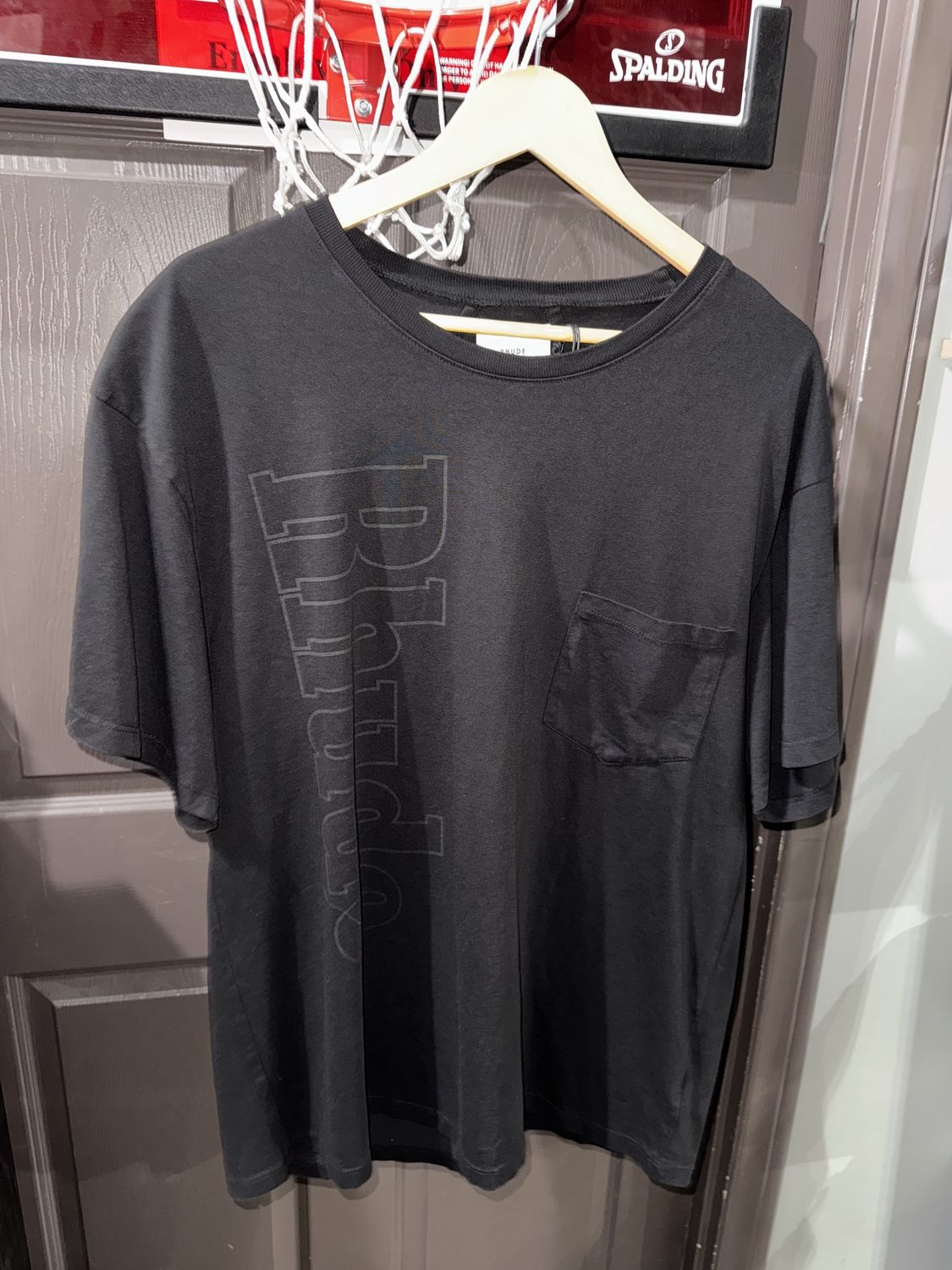 Rhude Short Sleeve Black Vertical Logo / S - Brand New [4589], Clothing Size: S, Product Condition: Brand New