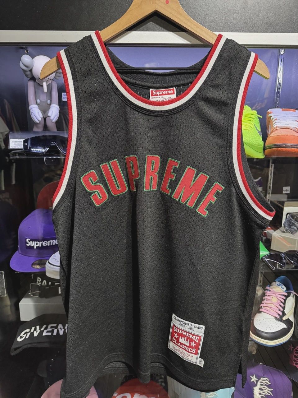 Supreme Mitchell &amp; Ness Basketball Jersey Black • Pre-Owned [1447]