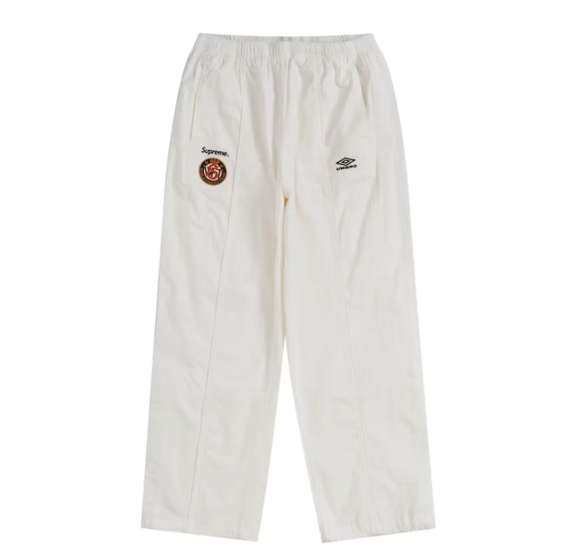 Supreme Umbro Cotton Ripstop Track Pant White - • Pre-Owned
