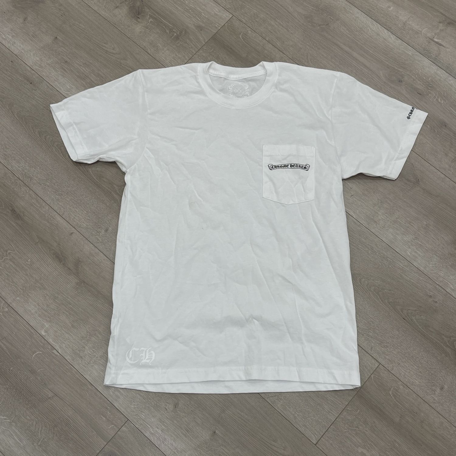 Chrome hearts white pocket tee • Pre-Owned [0534]