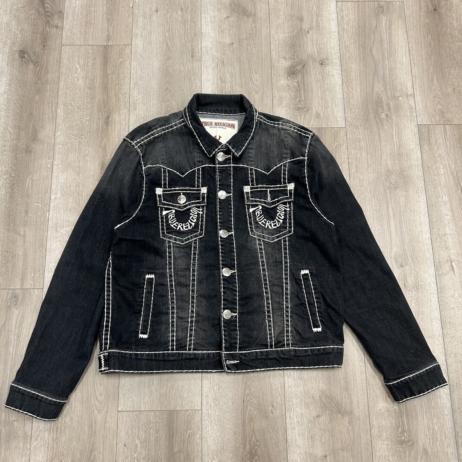 True Religion  Jimmy Super T Stitch denim jacket Black - Pre-Owned, Clothing Size: XXL, Product Condition: Pre-Owned