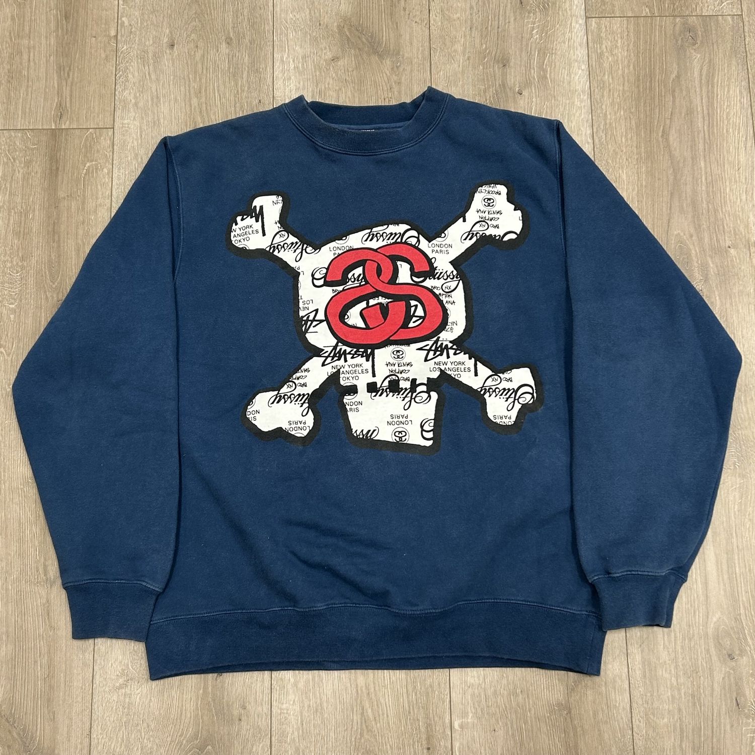 Stüssy SS Skull and Crossbones graphic crewneck sweatshirt - Pre-Owned