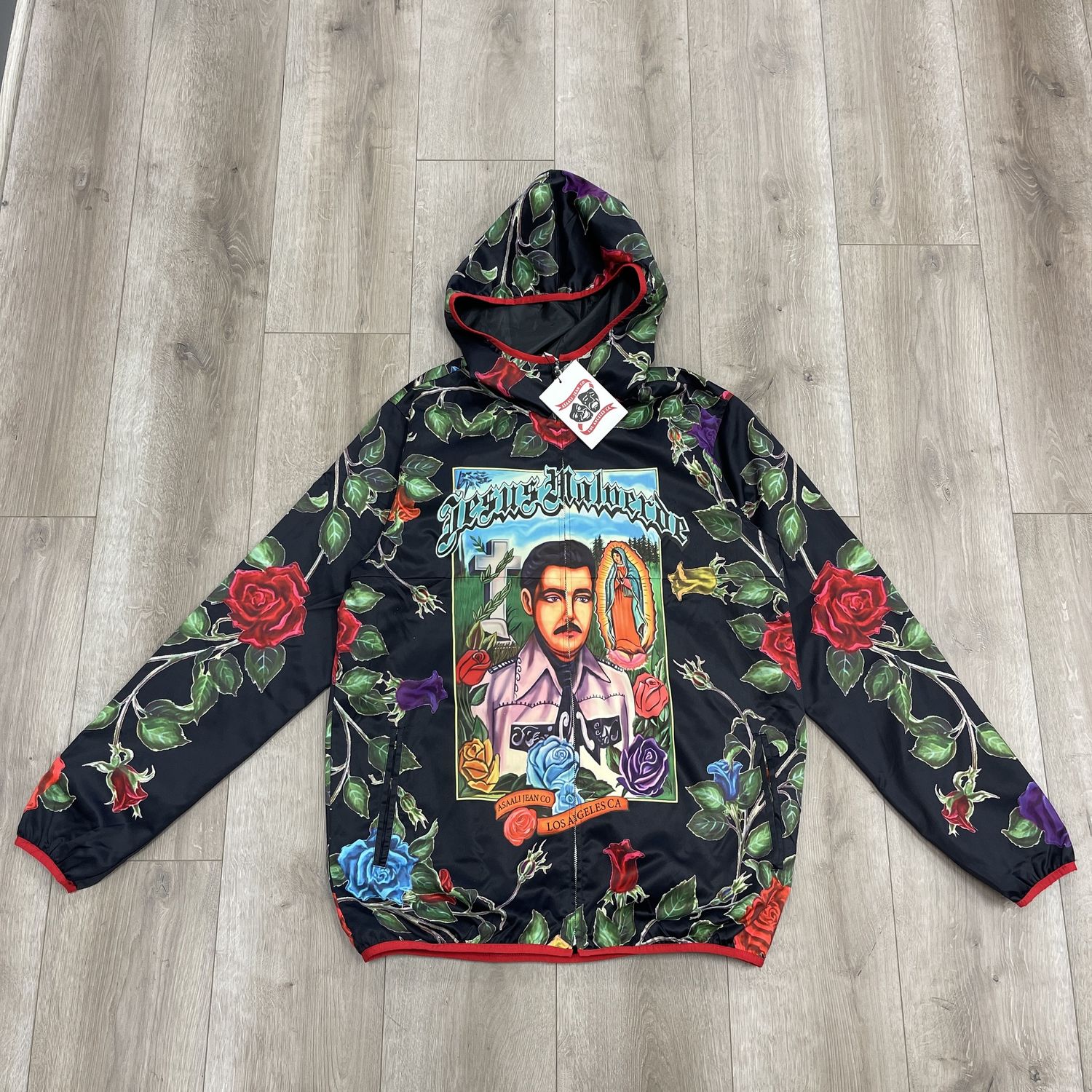 Asaali &quot;Jesus Malverde&quot; windbreaker jacket - New, Clothing Size: L, Product Condition: Brand New