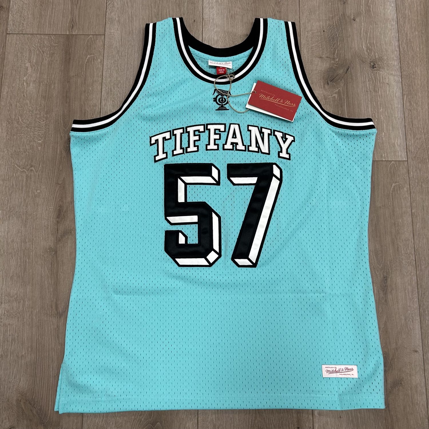 Tiffany &amp; Co. x NBA x Mitchell &amp; Ness Basketball Jersey Tiffany Blue/Black - New, Clothing Size: L, Product Condition: Pre-Owned