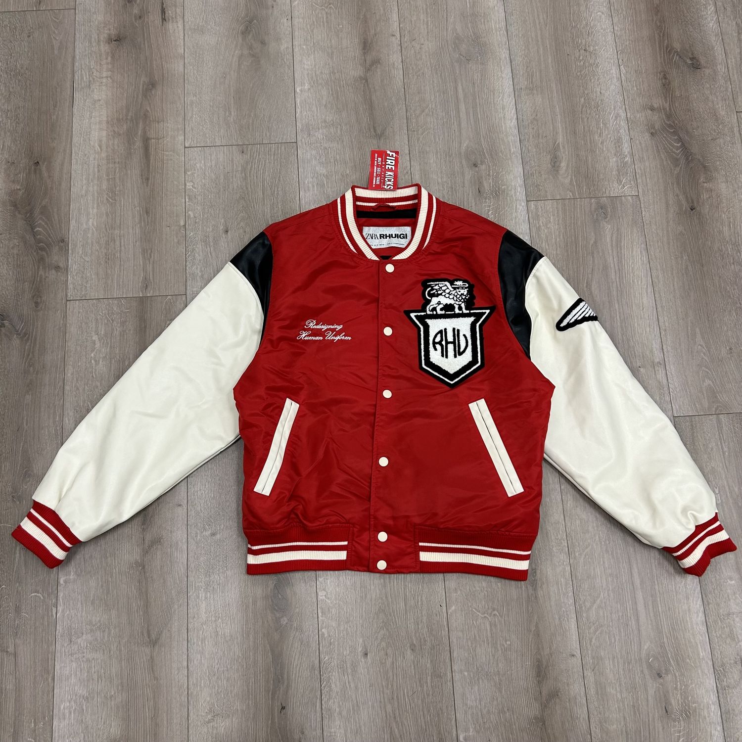Rhude x Zara Bomber Jacket Red - Pre-Owned, Clothing Size: M, Product Condition: Pre-Owned