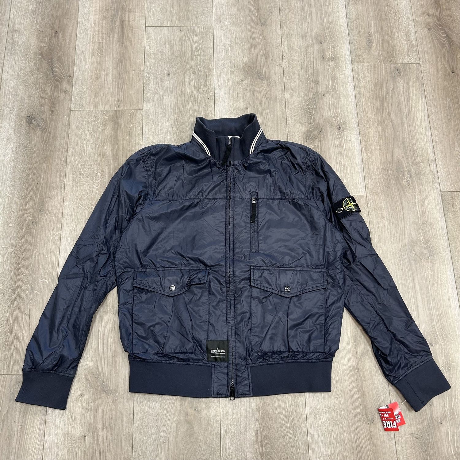 Stone Island Blue Zip Up Sport Jacket - Pre-Owned, Clothing Size: XXL, Product Condition: Pre-Owned