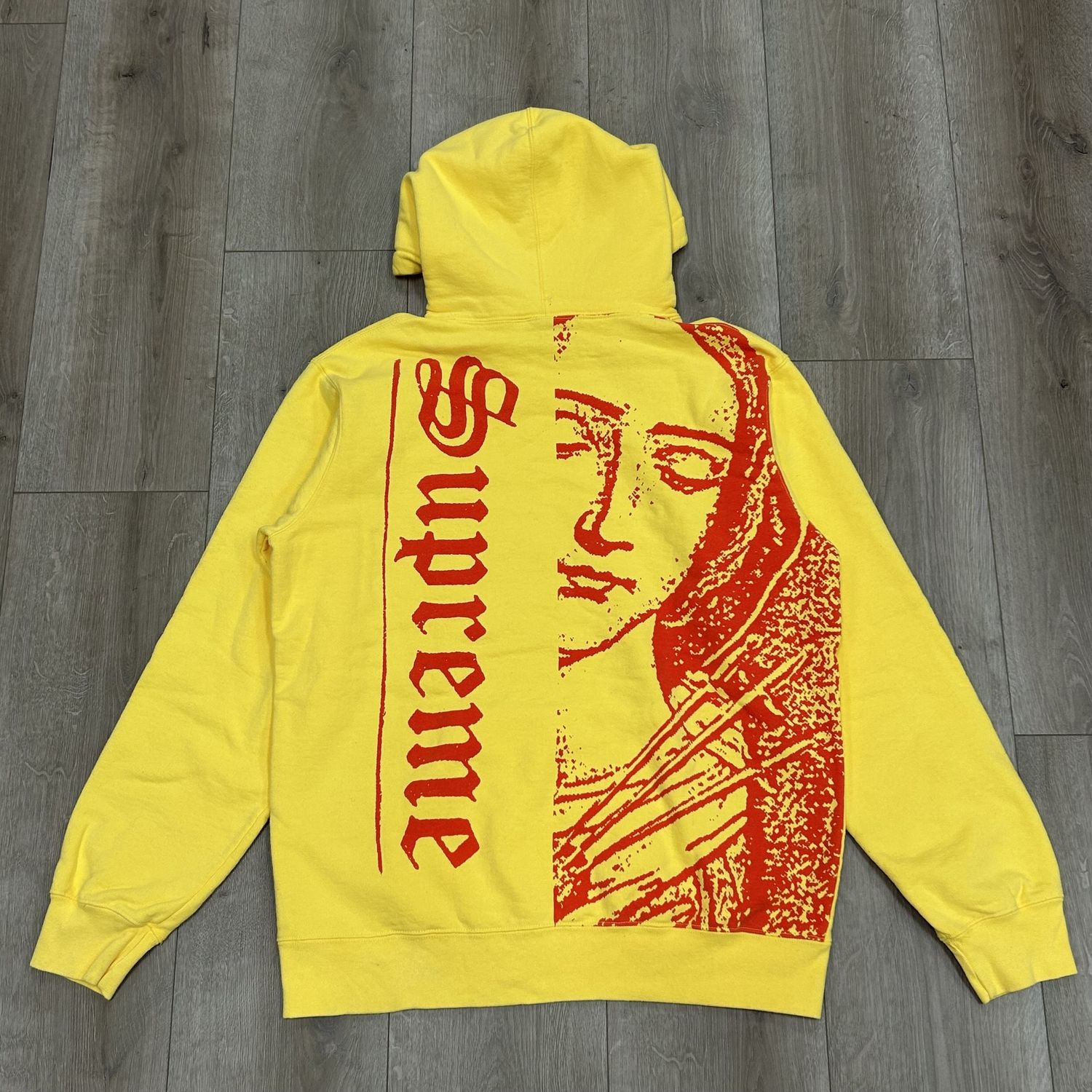 Supreme 2020 Mary Hooded Sweatshirt Pale Gold - Pre-Owned, Clothing Size: L, Product Condition: Pre-Owned