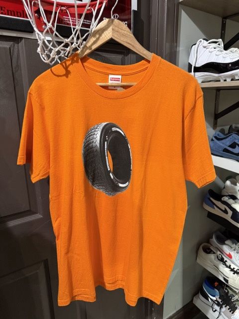 Supreme Tire Tee Orange / M - Pre Owned [3409], Clothing Size: M, Shoe Size: Pre-Owned