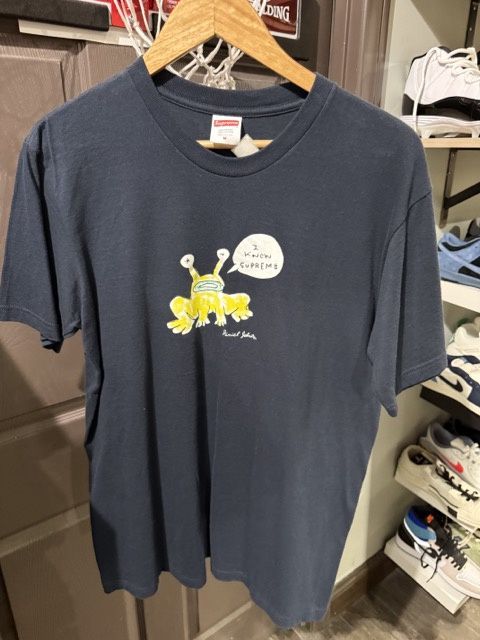 Supreme Daniel Johnston Frog Tee Black / M - Pre Owned [1126], Clothing Size: M, Product Condition: Pre-Owned