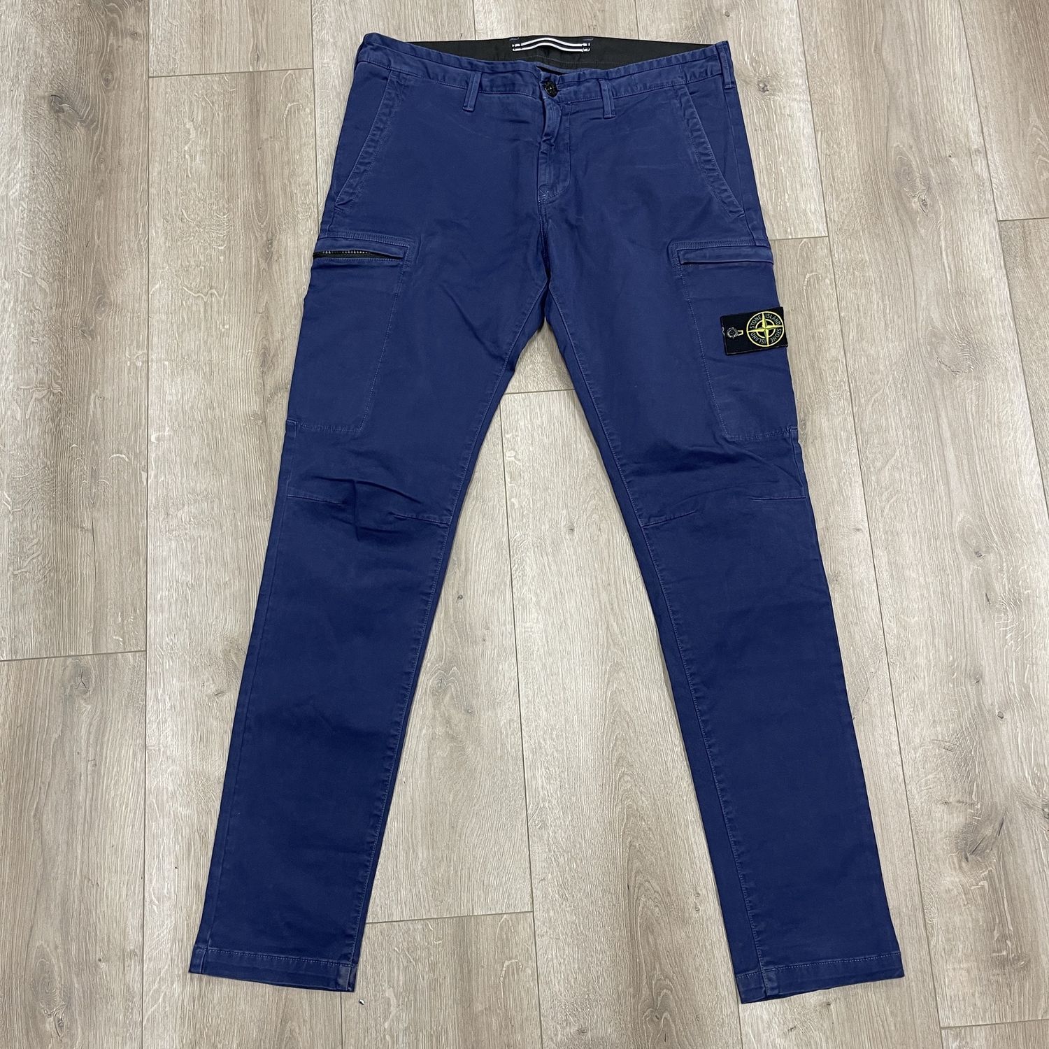 Stone Island Cargo Pants &#39;Blue Marine&#39; - Pre-Owned, Clothing Size: 34, Product Condition: Pre-Owned