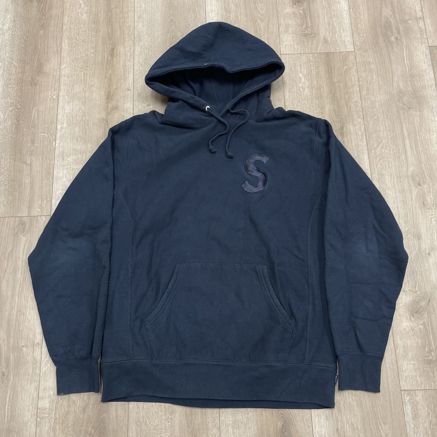 Supreme S Logo Navy Hoodie - Pre-Owned, Clothing Size: XL, Product Condition: Pre-Owned