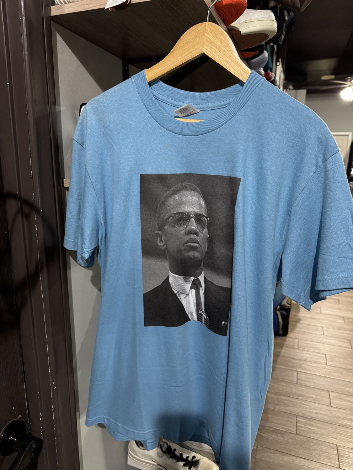 Supreme Roy DeCarava Malcolm X Tee Light Slate / M - Pre Owned [3349], Clothing Size: M, Product Condition: Pre-Owned