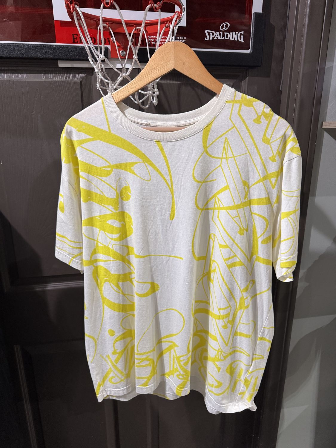 Givenchy Yellow Cursive Logo All Over Print / L - Pre Owned [2345], Clothing Size: L, Product Condition: Pre-Owned