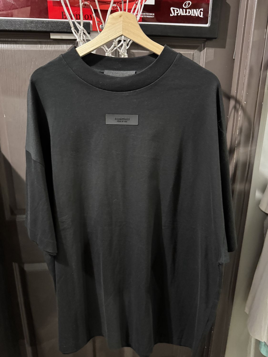 Essentials Fear Of God Black Rubber Center Chest Logo Short Sleeve / M - Brand New [7761], Clothing Size: M, Product Condition: Brand New