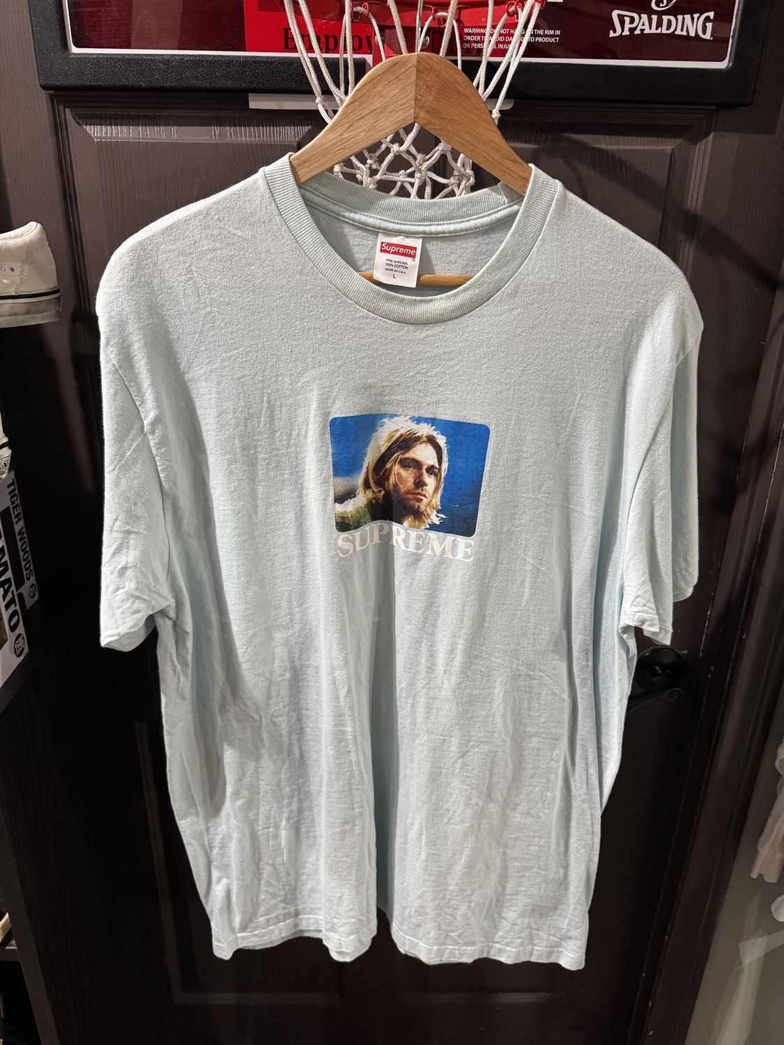 Supreme Kurt Cobain Tee Pale Blue / L - Pre Owned [5578], Clothing Size: L, Product Condition: Pre-Owned