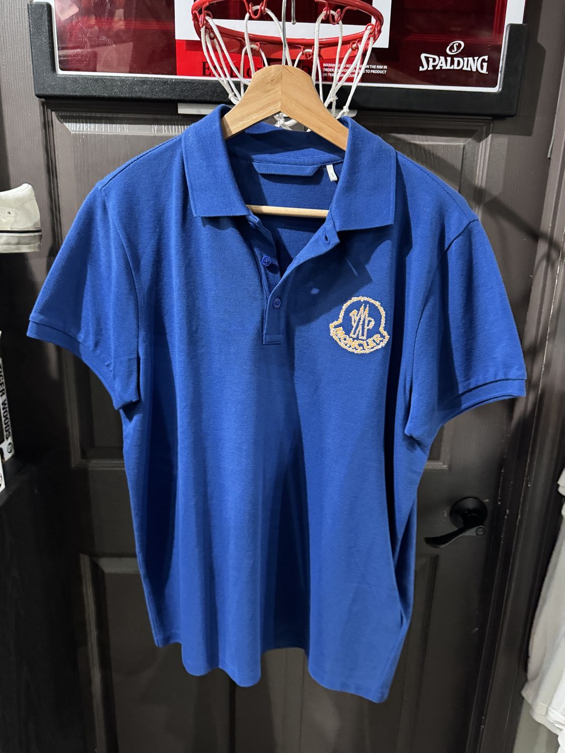 Monlcer Logo Embroidered Cotton Polo Shirt Blue / S - Brand New [3656], Clothing Size: S, Product Condition: Brand New