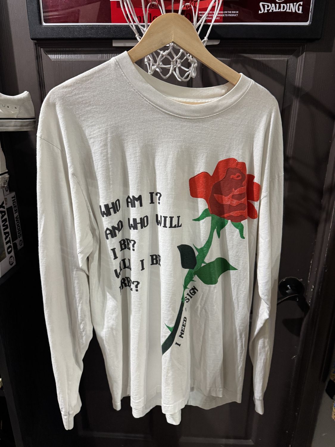 Kid Cudi Rose L/S Tee White / L - Pre Owned [6958], Clothing Size: L, Product Condition: Pre-Owned