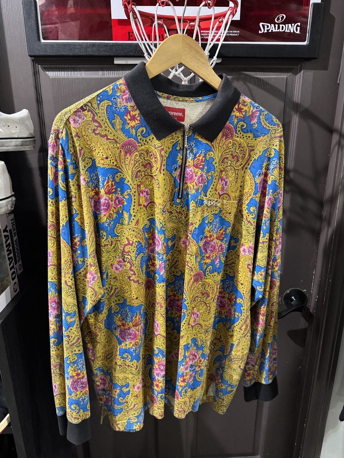 Supreme Paisley L/S Polo Royal / L - Pre Owned [5958], Clothing Size: L, Product Condition: Pre-Owned