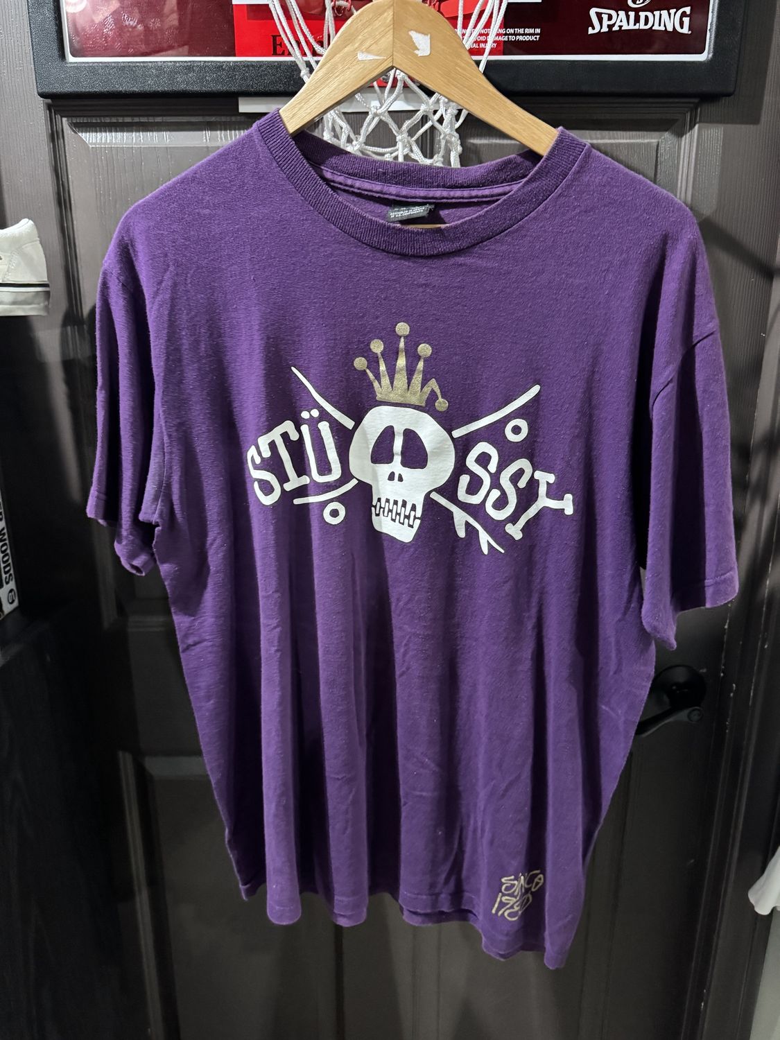 Stussy Skull Mens Purple Tee Shirt / L - Pre Owned [5685], Clothing Size: L, Product Condition: Pre-Owned
