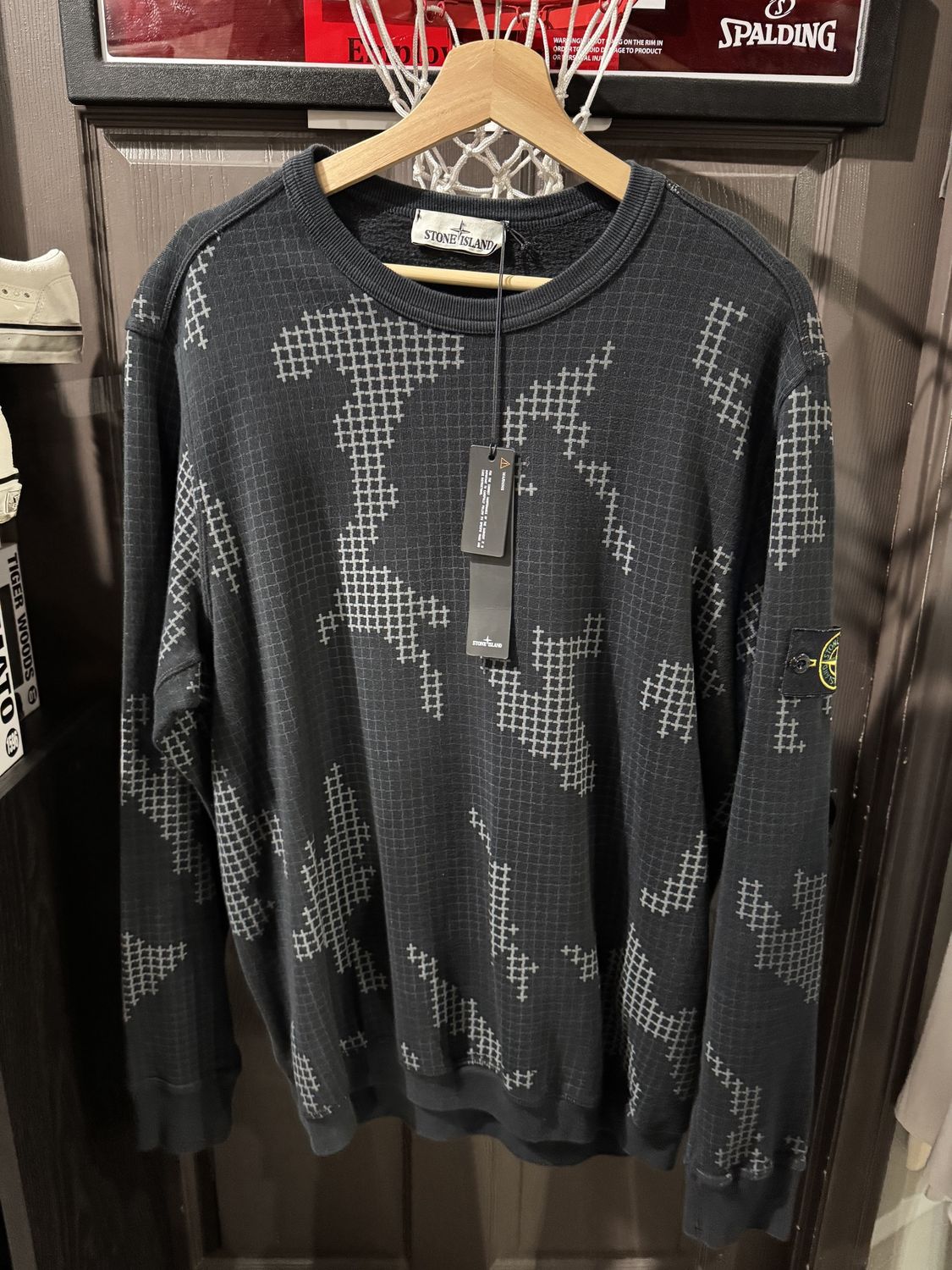 Stone Island Check Grid Camouflage Sweatshirt / L - Brand New [4959], Clothing Size: L, Product Condition: Brand New