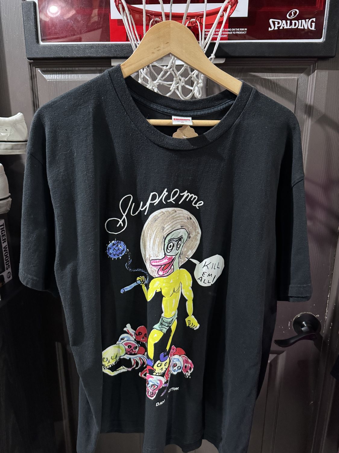 Supreme Daniel Johnston Kill Em All Tee Black / XL - Pre Owned [2292], Clothing Size: XL, Product Condition: Pre-Owned