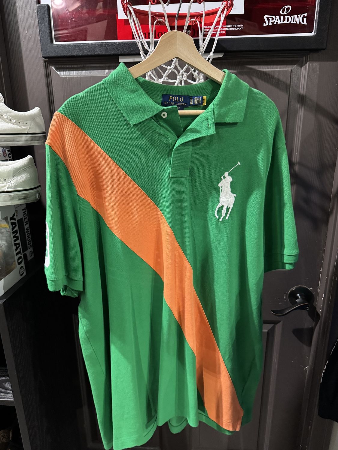 Polo Ralph Lauren Mens Green Color Block Pig Pony Polo Shirt / XL - Brand New [7995], Clothing Size: XL, Product Condition: Brand New
