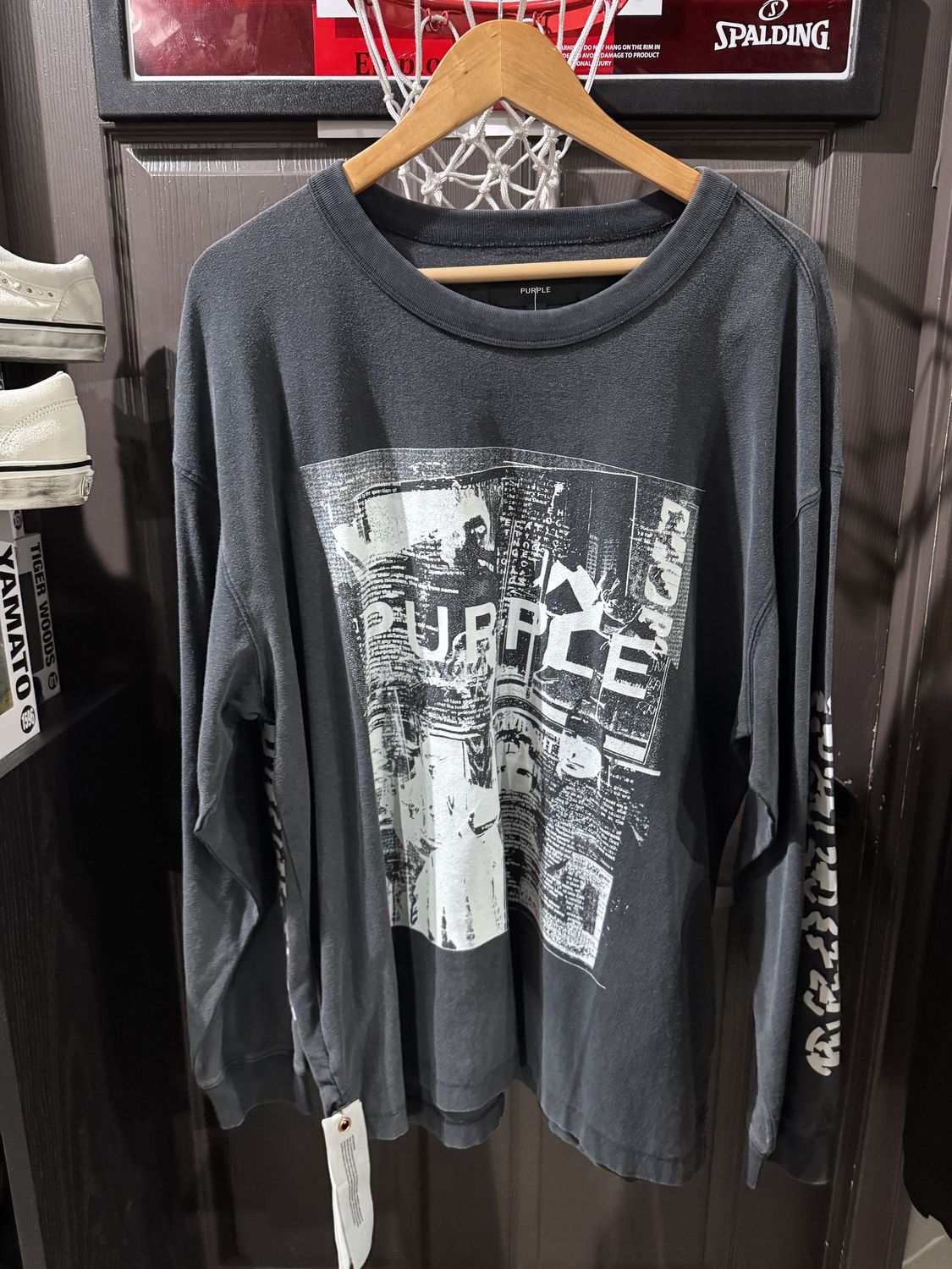 Purple Brand Newspaper Graphic Long Sleeve / XL - Brand New [3458], Clothing Size: XL, Product Condition: Brand New