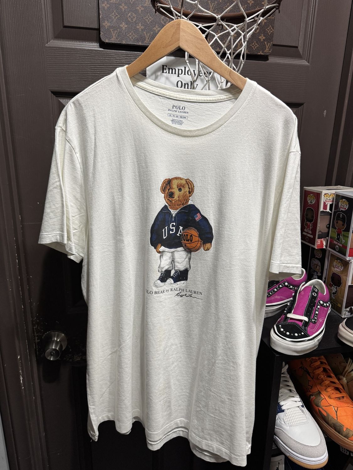 Polo Ralpg Lauren Bear Basketball Logo Tee / XL - Pre Owned [4646], Clothing Size: XL, Product Condition: Pre-Owned
