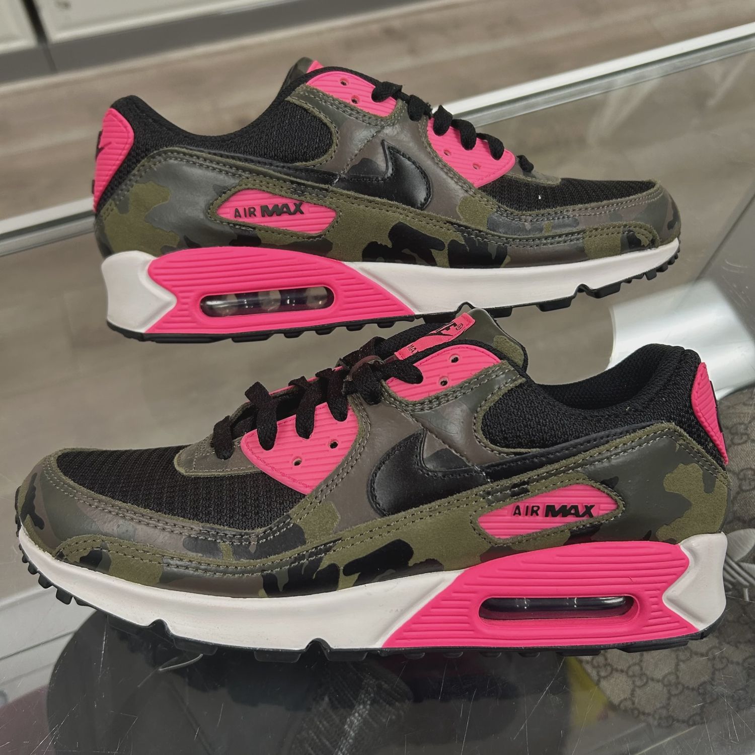 Nike Air Max 90 Camo Pack Sequoia Hyper Pink NO BOX • Pre-Owned [1449]