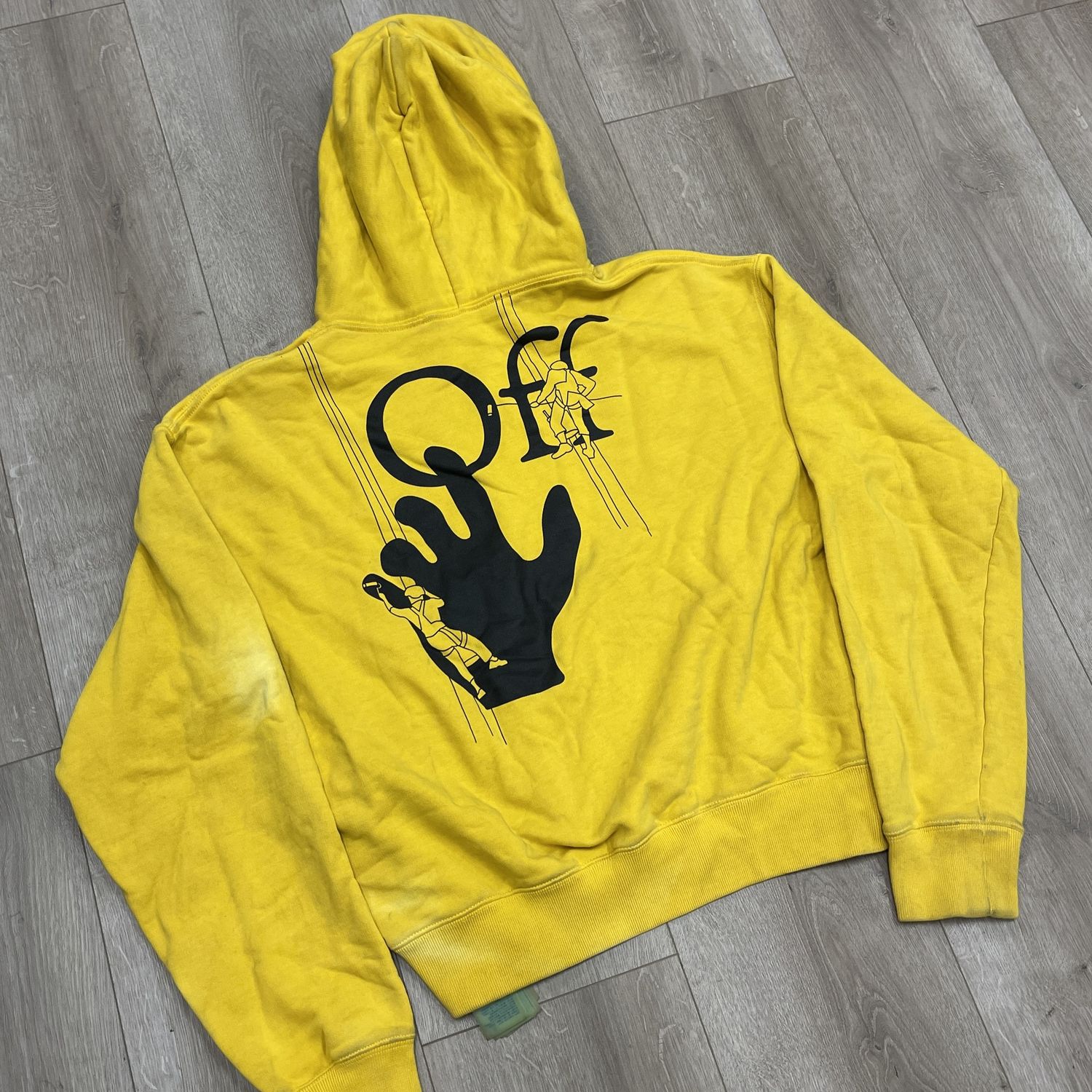 Off-White Painter Yellow Hoodie - Pre-Owned, Clothing Size: S, Product Condition: Pre-Owned