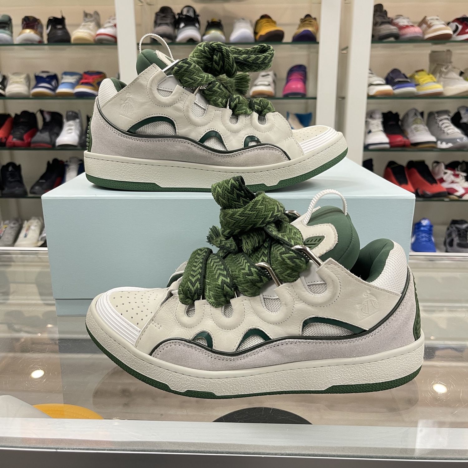 Lanvin Curb Sneakers &#39;White Khaki&#39; - Pre-Owned