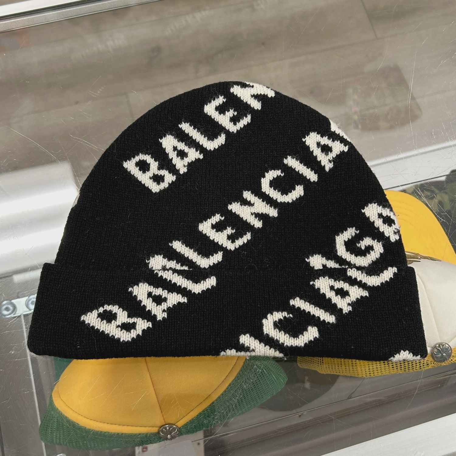 Balenciaga All Over Beanie Black • Pre-Owned [8728]