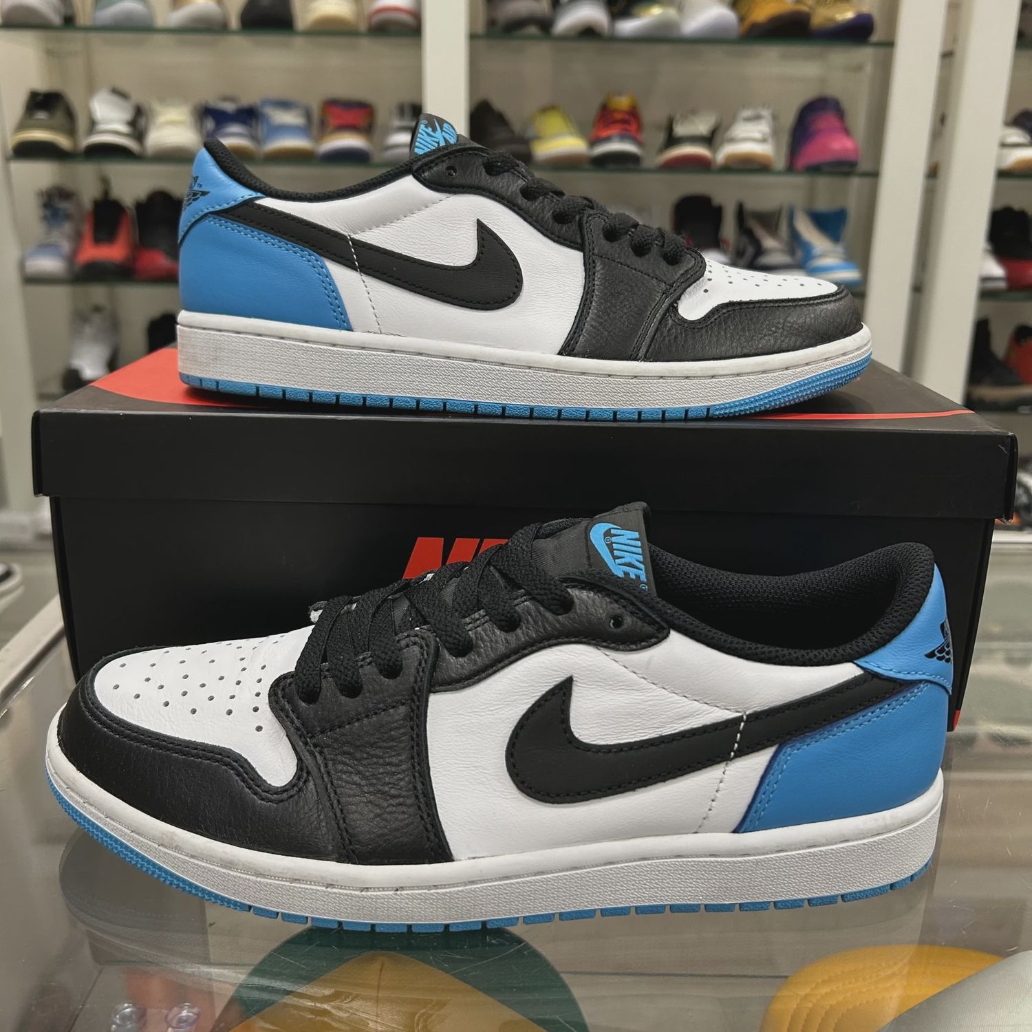 Air Jordan 1 Retro Low Original Black Dark Powder Blue • Pre-Owned [2421]