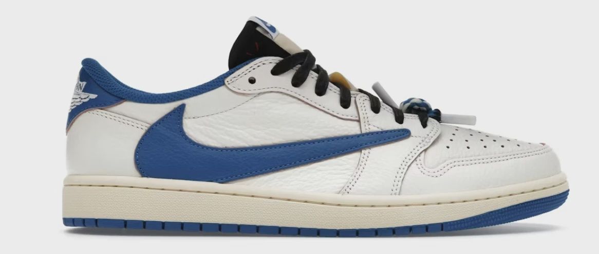 Air Jordan 1 Retro Low Original SP Fragment  x Travis Scott Sail Military Blue • Brand New [1094]