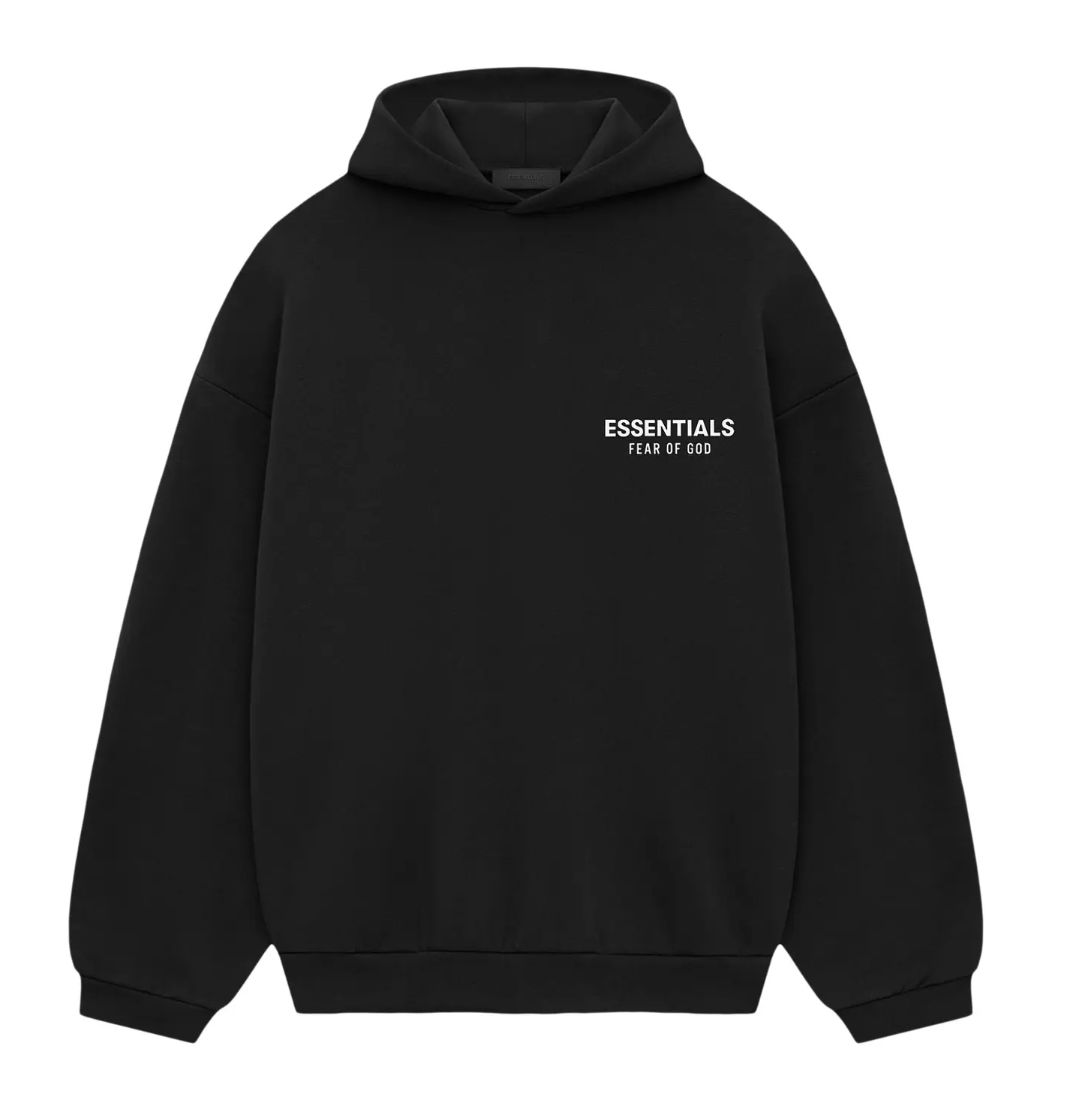 Fear of God Essentials Fleece Hoodie II 'Black' - New, Clothing Size: S, Product Condition: Brand New