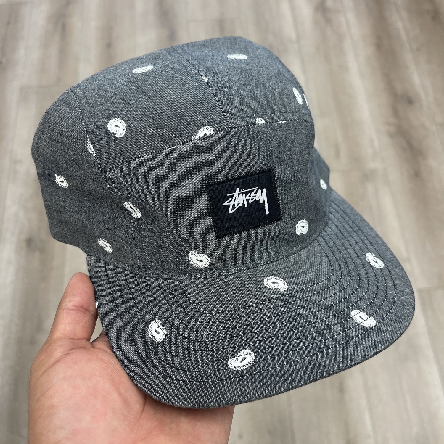 Stussy Camp Hat Gray - Pre-Owned, Accessory Size: OSFA, Product Condition: Pre-Owned