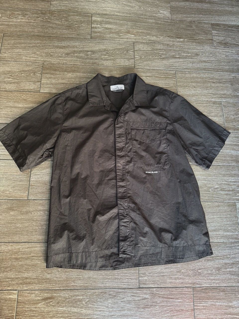 Stone Island Black Button Up Shirt XL • Pre-Owned [2837]